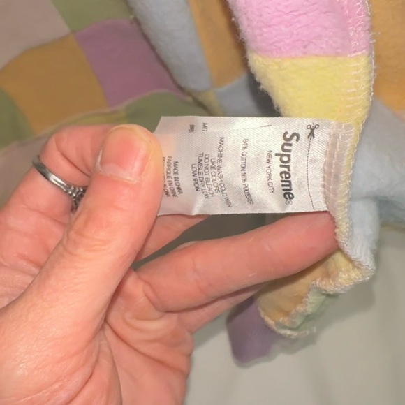 Selling my supreme patchwork reversible zip up hoodie in pastels. Authentic - Picture 3 of 4